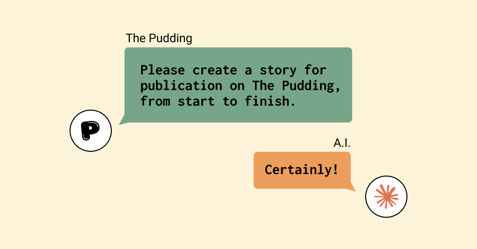 With LLMs (henceforth, AI) in the spotlight – blowing minds, raking in venture capital, and prompting existential crises – we at The Pudding were 