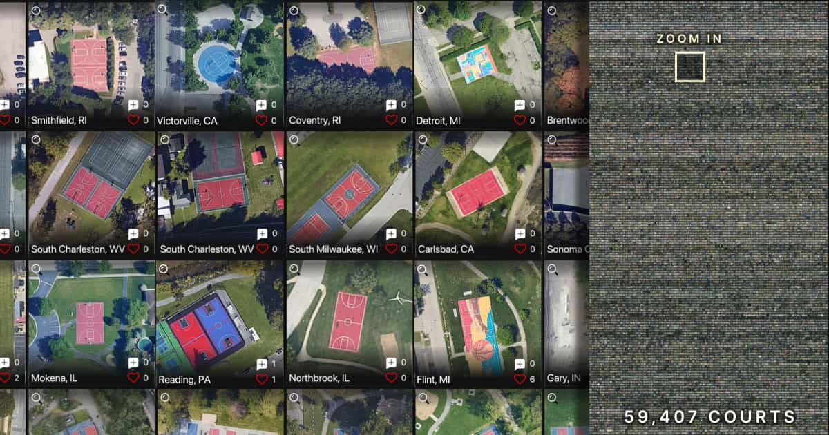 Satellite Imagery of Every Outdoor Basketball Court in the USA