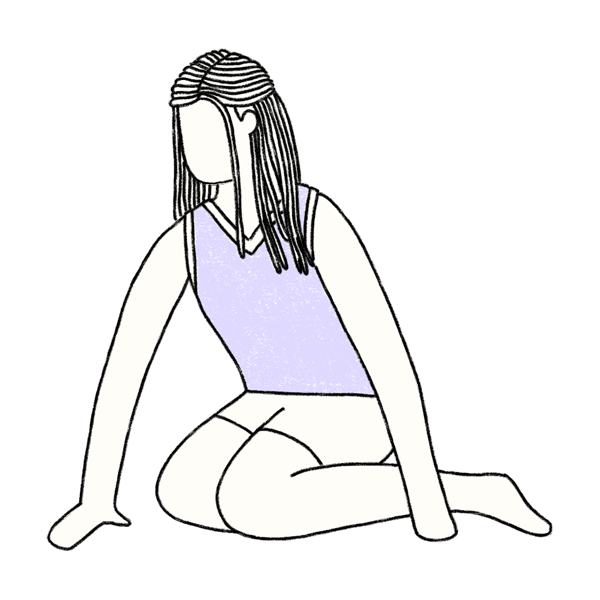 a line art illustration of Simone, a 17-year-old from Michigan