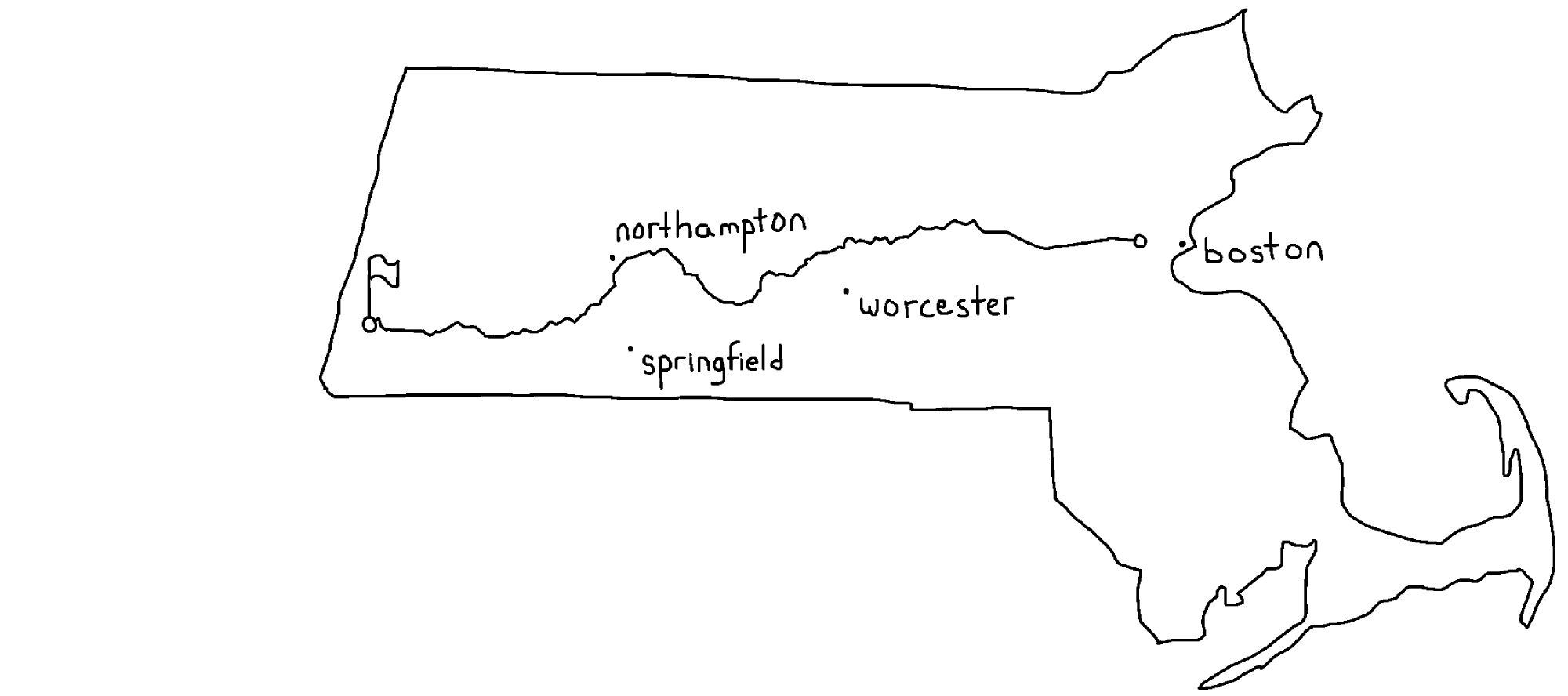 illustration a route across Massachusetts