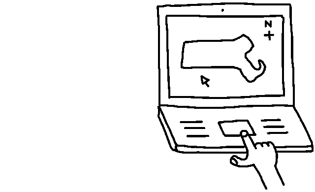illustration of a map on a computer screen