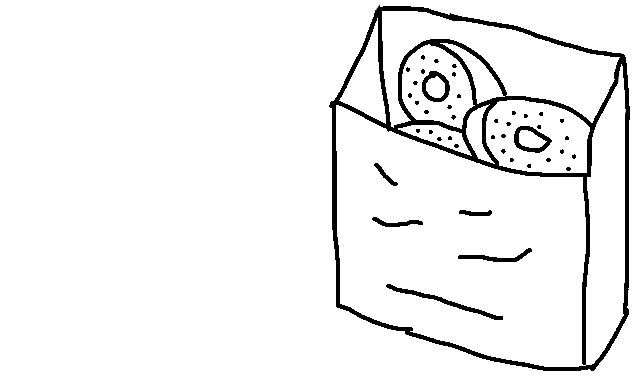 illustration of bag of donuts
