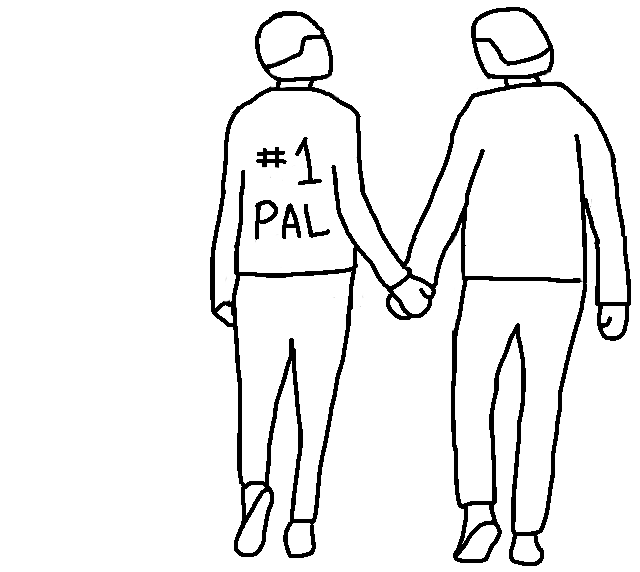 illustration of two friends holding hands