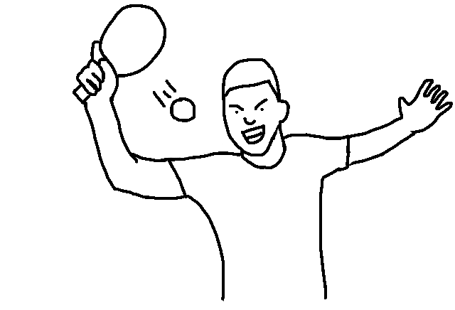 illustration of person hitting ping pong ball angry
