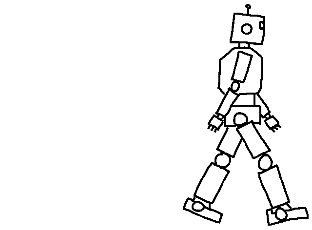 illustration of robot walking