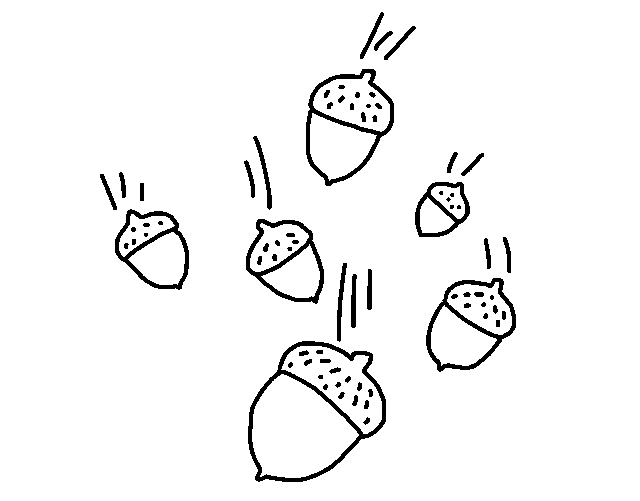 illustration of acorns falling