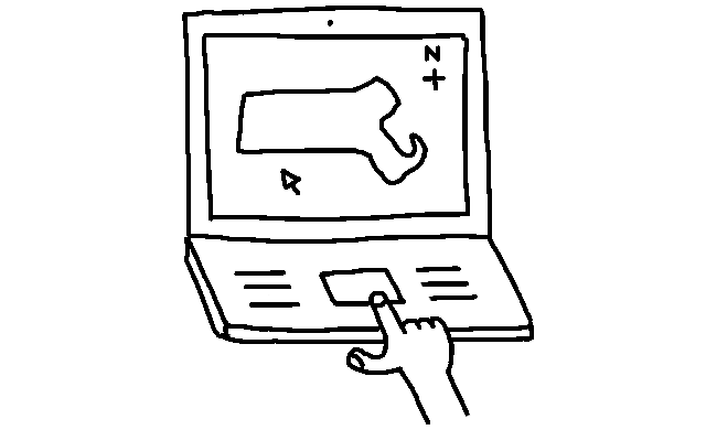 illustration of a map on a computer screen