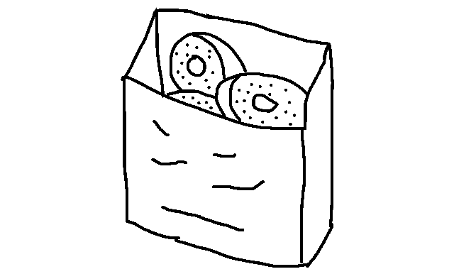illustration of bag of donuts