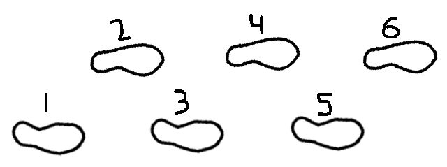 illustration of counting footsteps