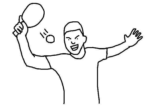 illustration of person hitting ping pong ball angry
