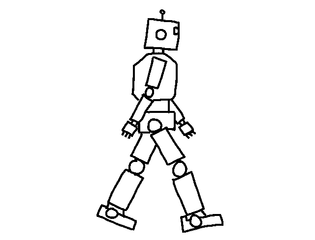 illustration of robot walking
