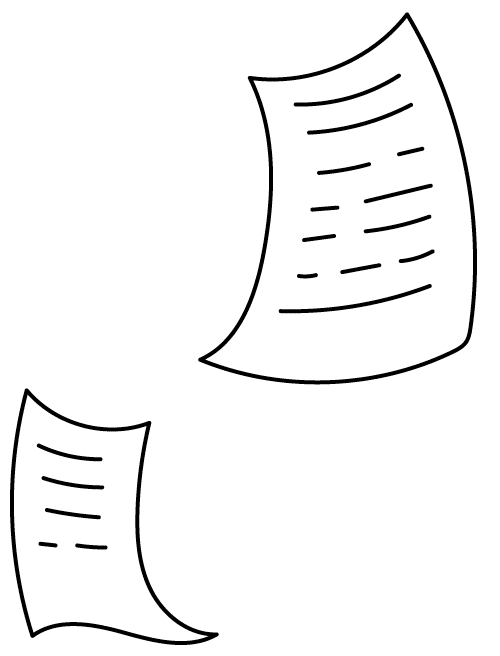 Illustration of book pages floating through the air.